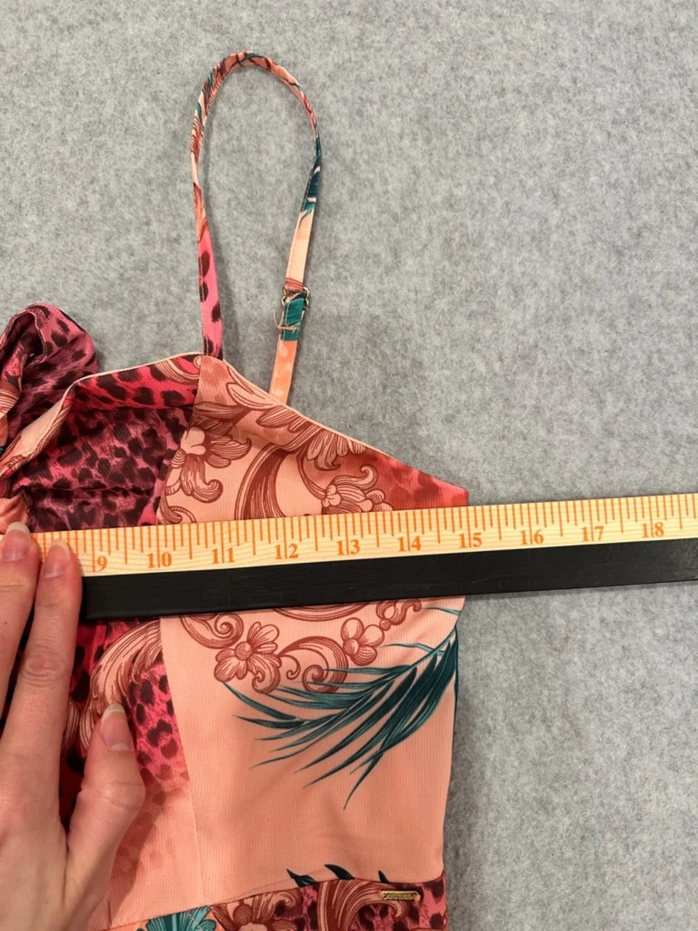 Guess Pink Floral & Teal Leaf One-Piece Romper